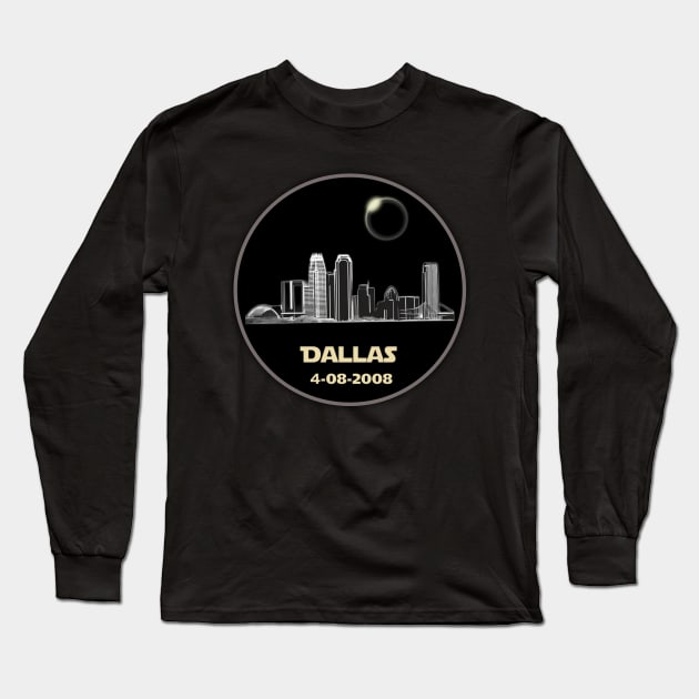 Dallas Solar Eclipse 2024 Long Sleeve T-Shirt by Ready to Be Mooned